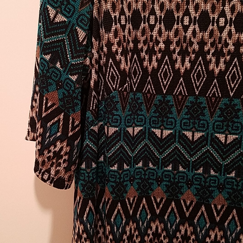 Perceptions turquoise and black dress - Picture 2 of 5